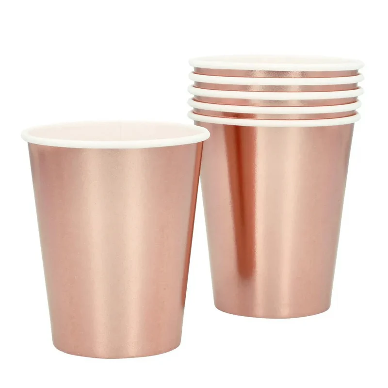 Rose Gouden Bekers Karton 6st