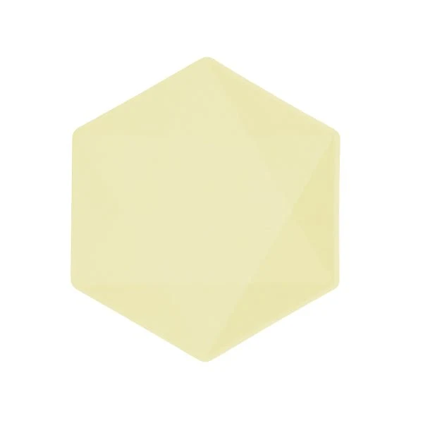 Gele Borden Zeshoek 20,8cm 6st