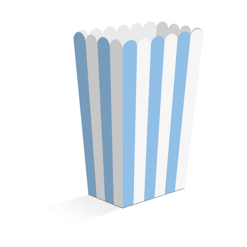 Blauwe Popcorn Bakjes 13,5cm 8st