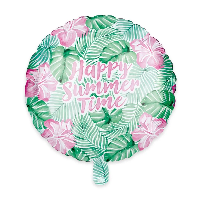 Groen Roze Helium Ballon Happy Summer Time 45cm