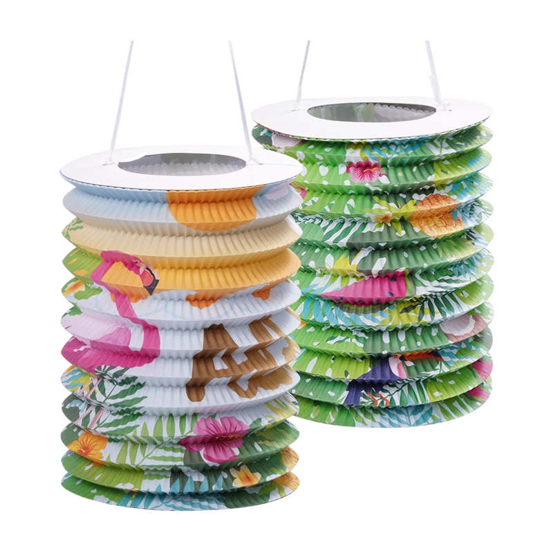 Hawaii Lampion Gekleurd 25cm 2st