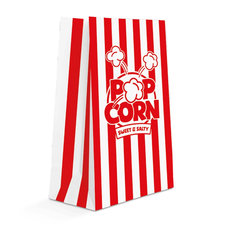 Rood Witte Popcorn Zakjes 23cm 8st