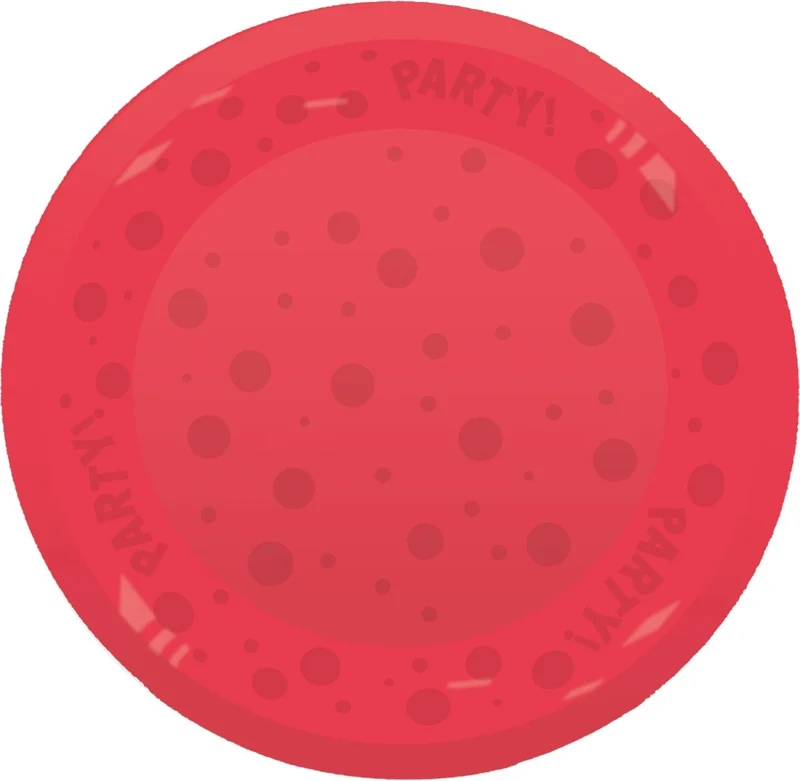 Party Bord Rood Semi Transparant 21cm