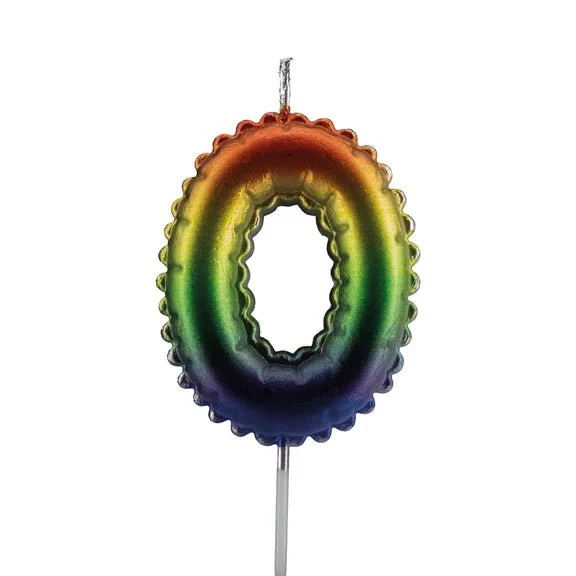 0 Kaars Regenboog 7cm