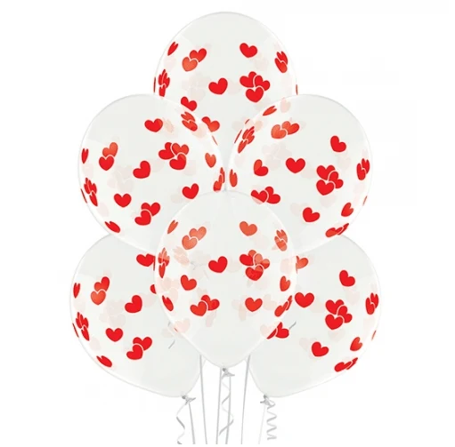 Hartjes Ballonnen Rood 30cm 10st