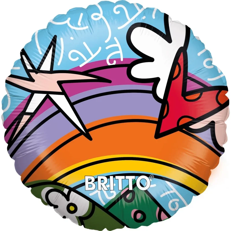 Gekleurde Helium Ballon Britto Rond Leeg 45cm
