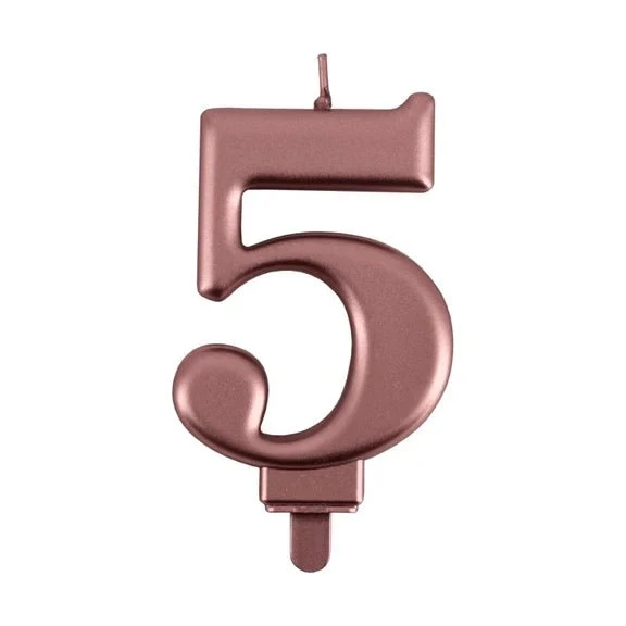 5 Jaar Kaars Rose Goud
