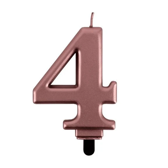 4 Jaar Kaars Rose Goud