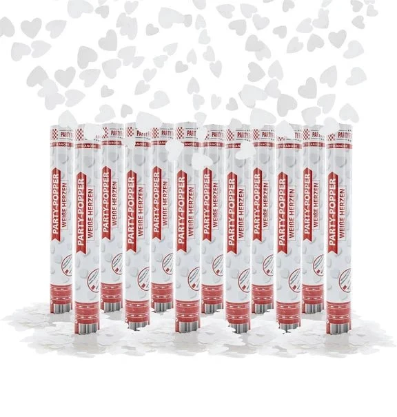 Hartjes Confetti Kanon Wit 1 St 40cm