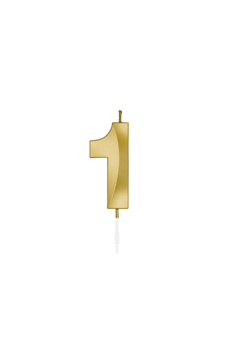 1 Jaar Kaars Goud Metallic 6cm