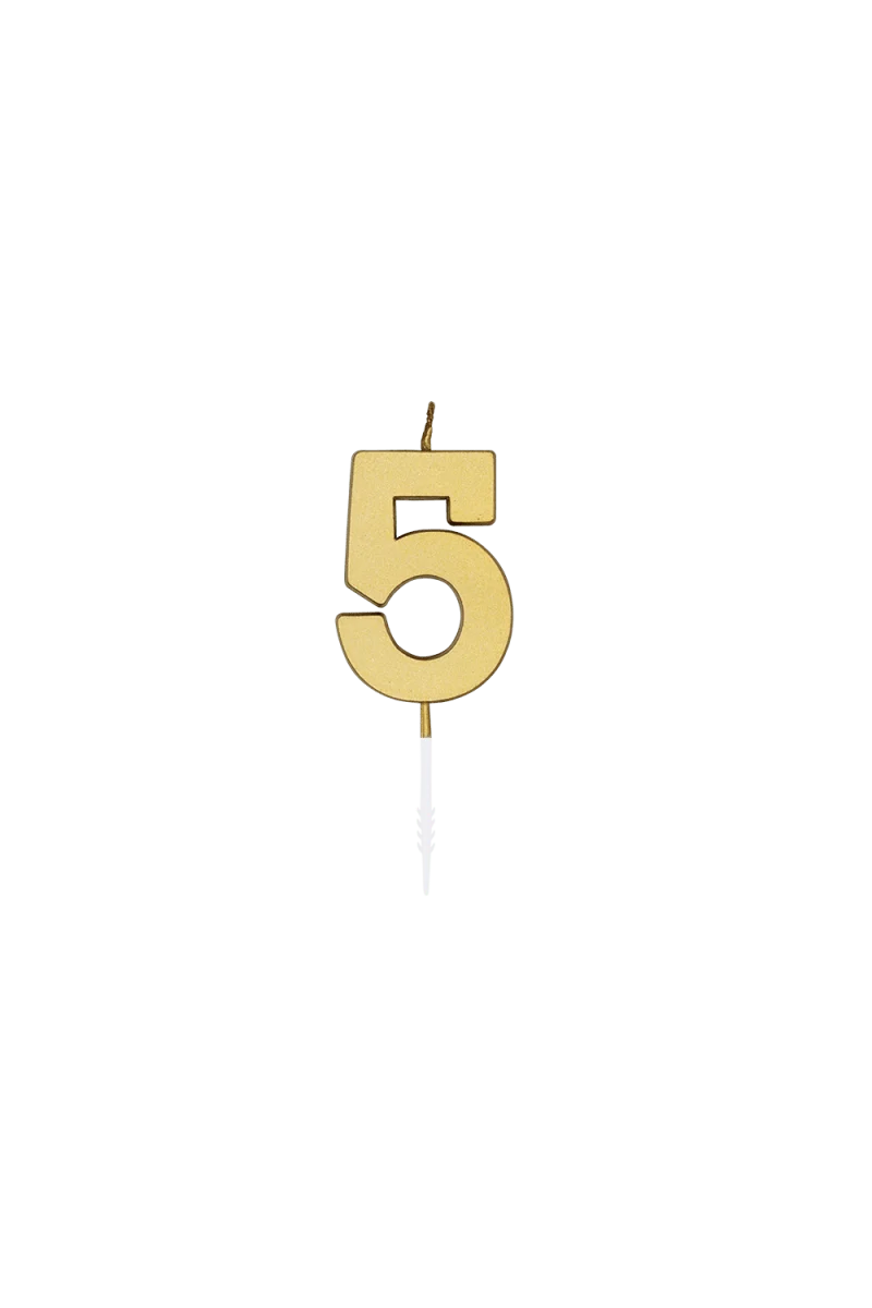 5 Kaars Goud Metallic 4,5cm