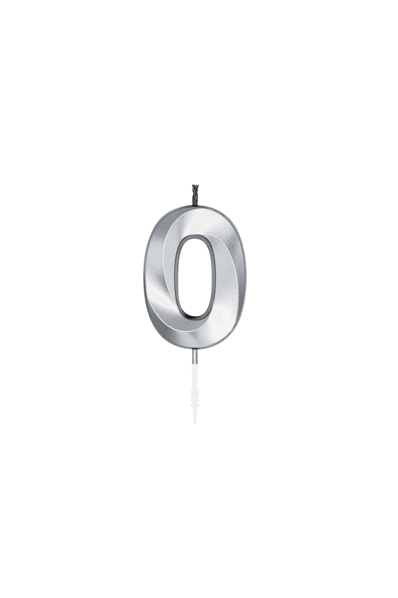 0 Jaar Kaars Zilver Metallic 6cm