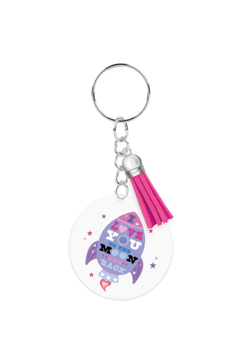 Acryl sleutelhanger To the moon and back