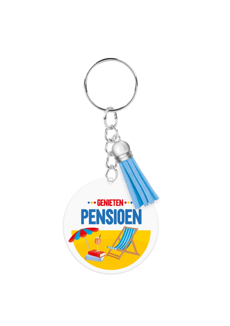 Acryl sleutelhanger Pensioen
