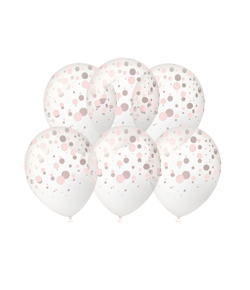 Rose Gouden Ballonnen Stippen 30cm 6st