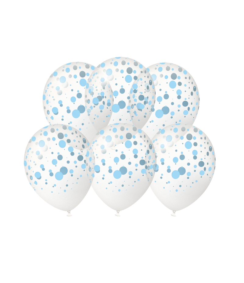 Blauwe Ballonnen Stippen 30cm 6st
