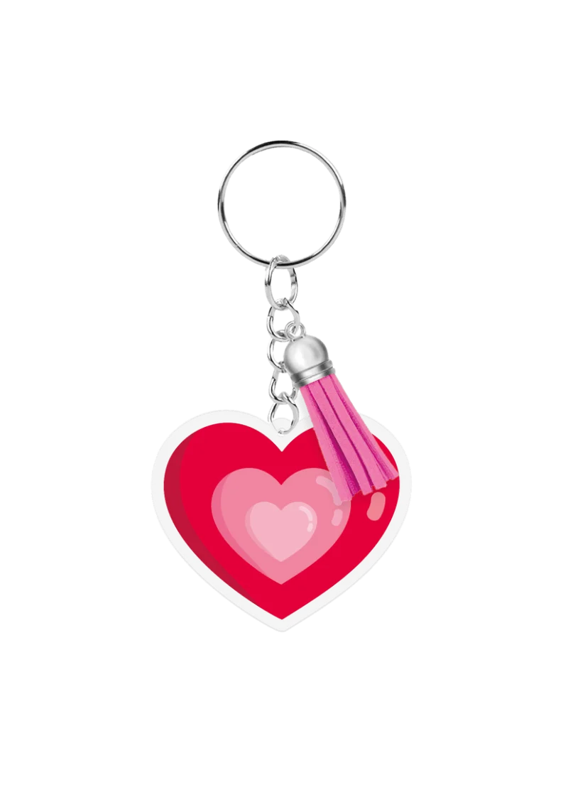 Acryl Sleutelhanger Hartje