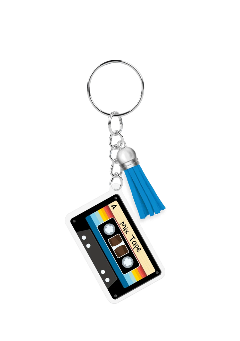 Acryl Sleutelhanger Cassettebandje