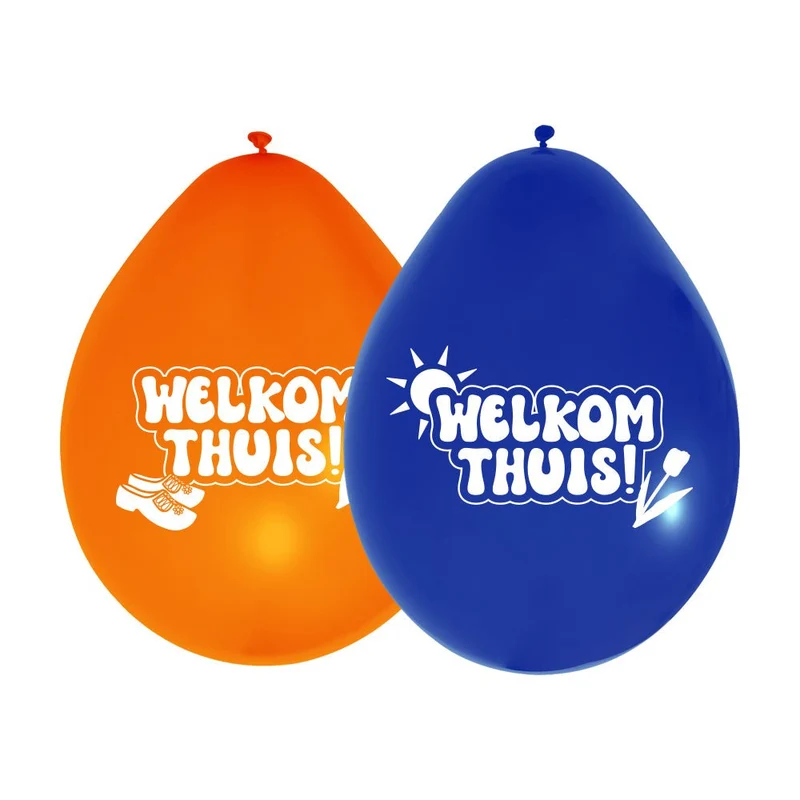 Welkom Thuis Ballonnen Gekleurd 30cm 8st