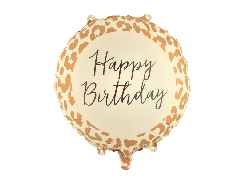 Happy Birthday Helium Ballon Luipaardprint 35cm Leeg