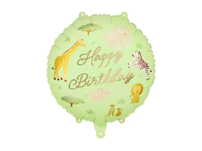 Happy Birthday Helium Ballon Safari 35cm Leeg
