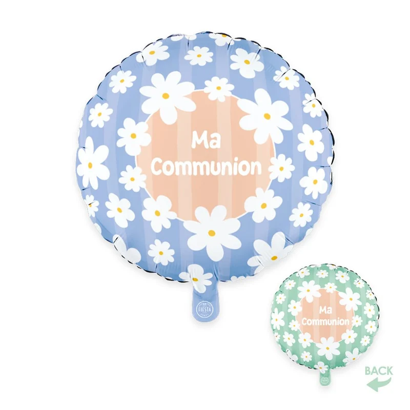 Helium Ballon Ma Communion Madeliefjes Dubbelzijdig 45cm Leeg
