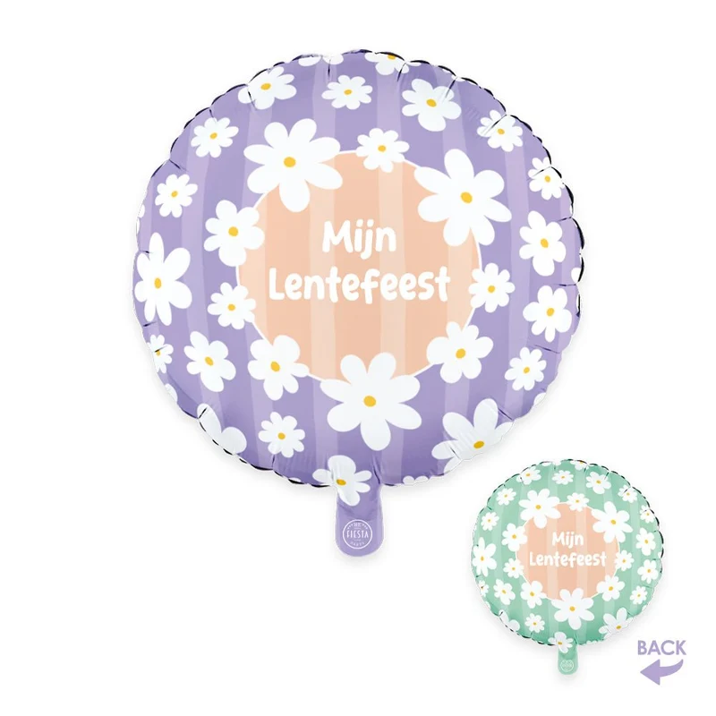 Lentefeest Helium Ballon Mijn Lentefeest Madeliefjes Dubbelzijdig 45cm Leeg