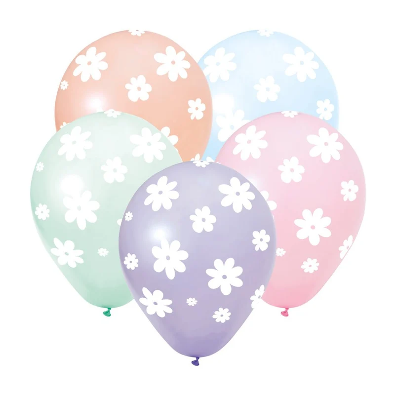 Gekleurde Ballonnen Madeliefjes 30cm 8st