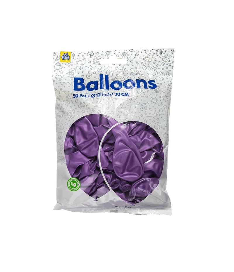 Paarse Ballonnen Metallic 30cm 50st