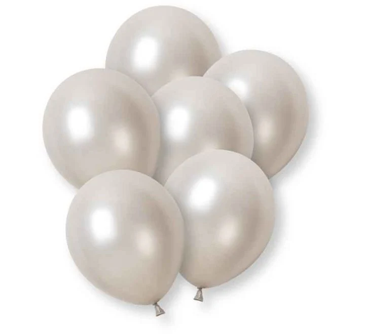 Zilveren Ballonnen Basic Latex 30cm 8st
