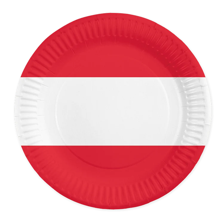Oostenrijk Borden Rood Wit 23cm 8st