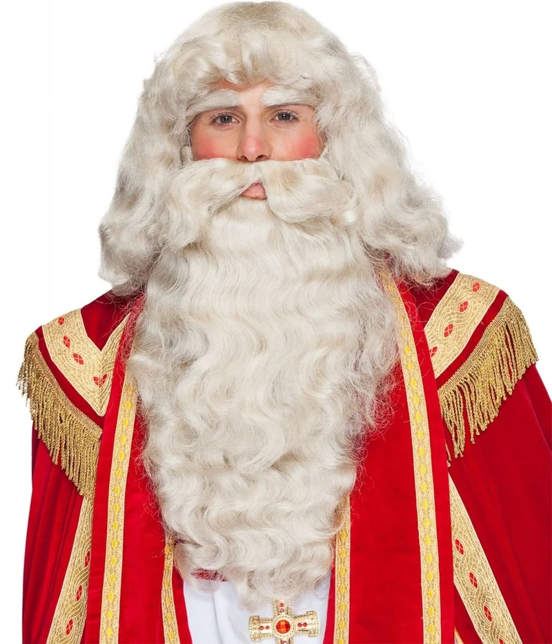 Kerstman Verkleedset Wit 3 delig