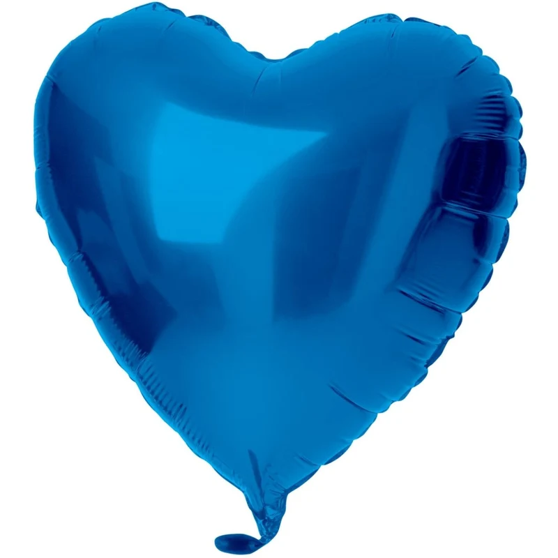 Hart Helium Ballon Blauw Glans Leeg 45cm