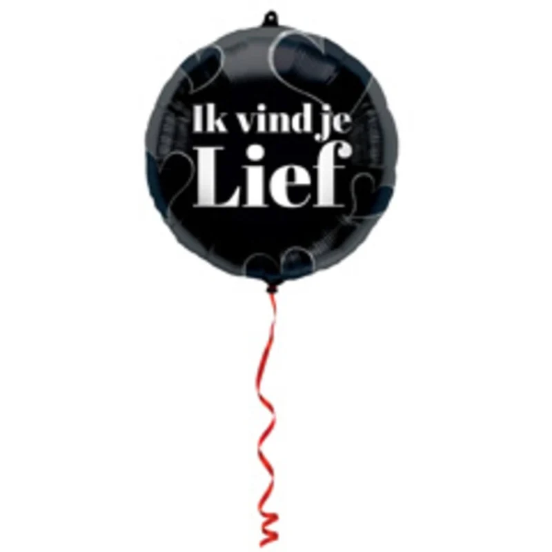 Zwarte Helium Ballon Ik Vind Je Lief Leeg 45cm