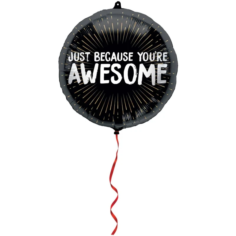 Zwarte Helium Ballon You'Re Awesome Leeg 45cm