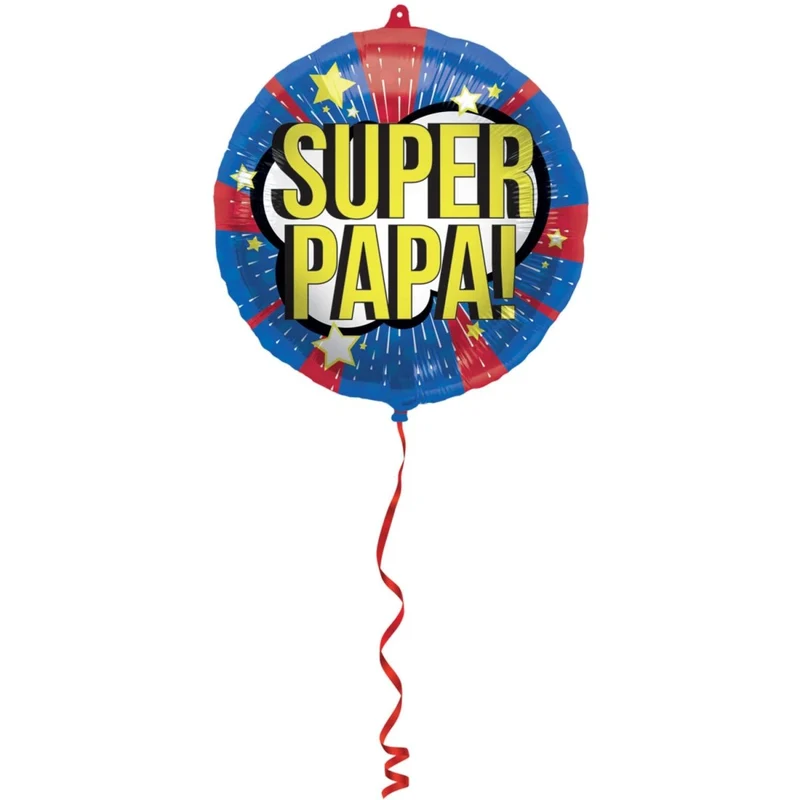 Gekleurde Helium Ballon Super Papa! Leeg 45cm