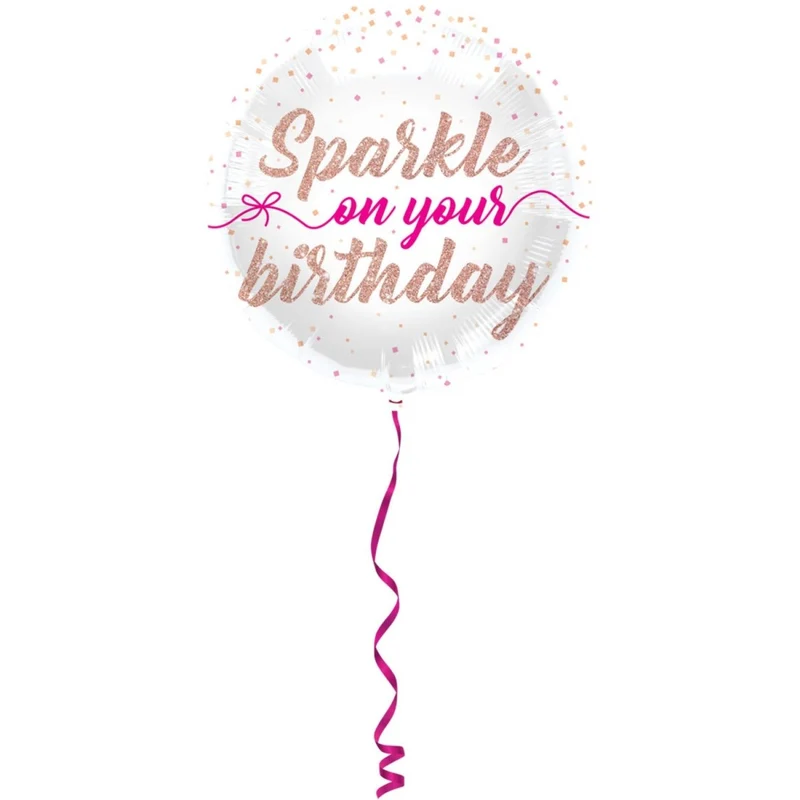 Sparkle On Your Birthday Folie Ballon Leeg 45cm