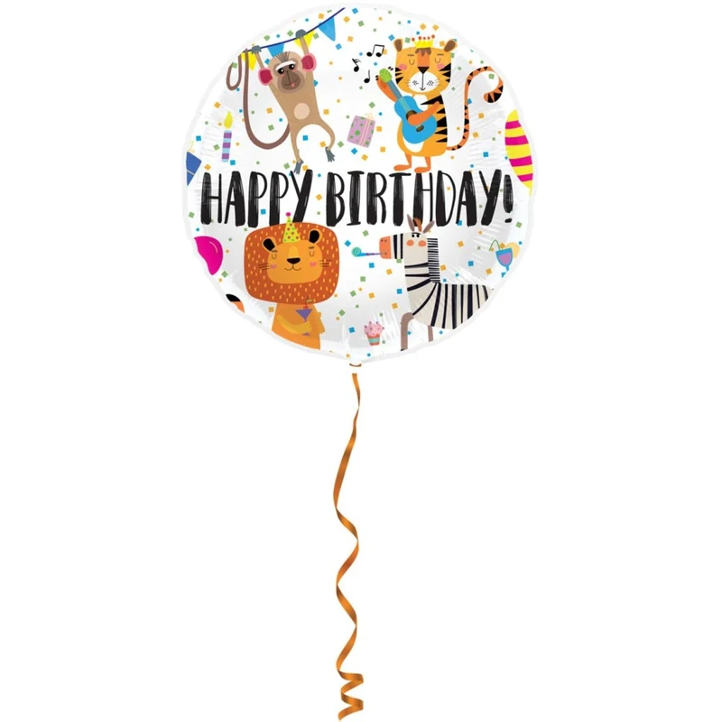 Happy Birthday Folie Ballon Dieren Leeg 45cm