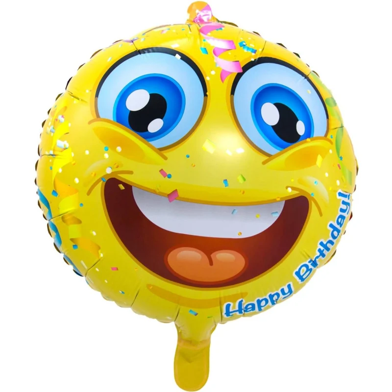 Emoij Helium Ballon Geel Leeg 45cm