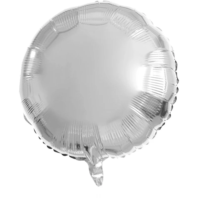 Zilveren Helium Ballon Glans Rond Leeg 45cm