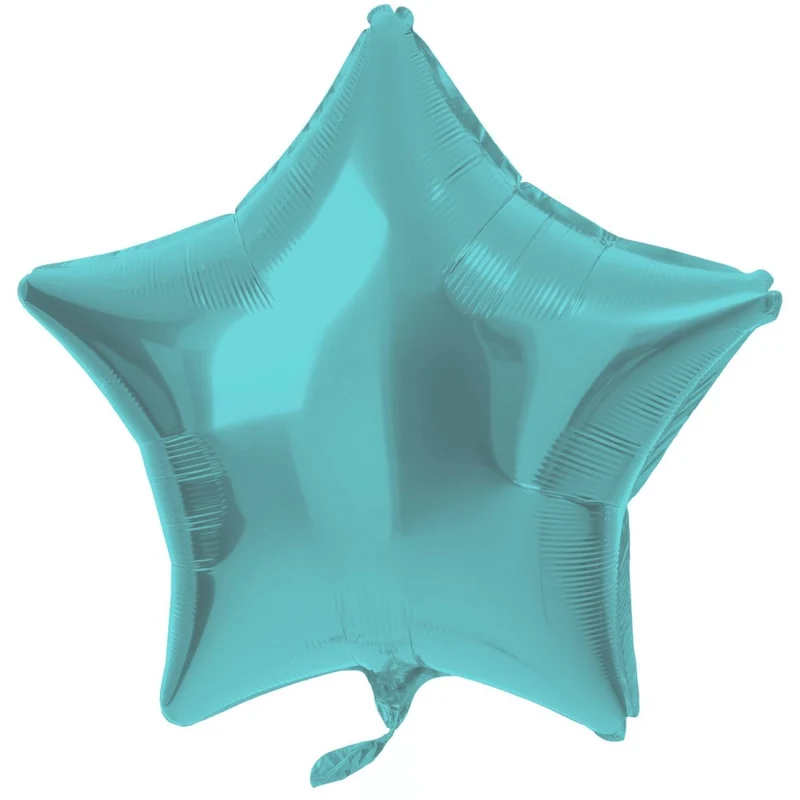 Ster Helium Ballon Turquoise Metallic Mat Leeg 45cm