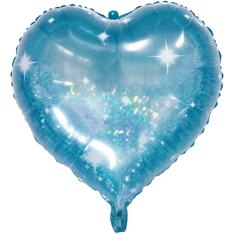 Hart Helium Ballon Blauw Galactic Aqua Leeg 45cm