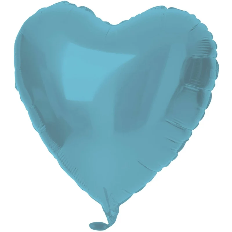 Hart Helium Ballon Blauw Pastel Metallic Mat Leeg 45cm
