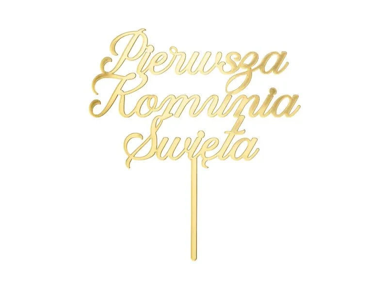 Goud Taarttopper Pierwsza Komunia Świeta 16,5cm