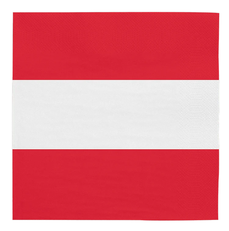 Oostenrijk Servetten Rood Wit 33cm 20st