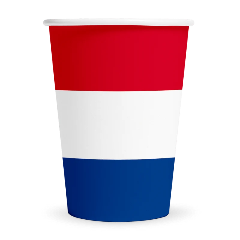 Nederland Bekers Rood Wit Blauw 210ml 8st