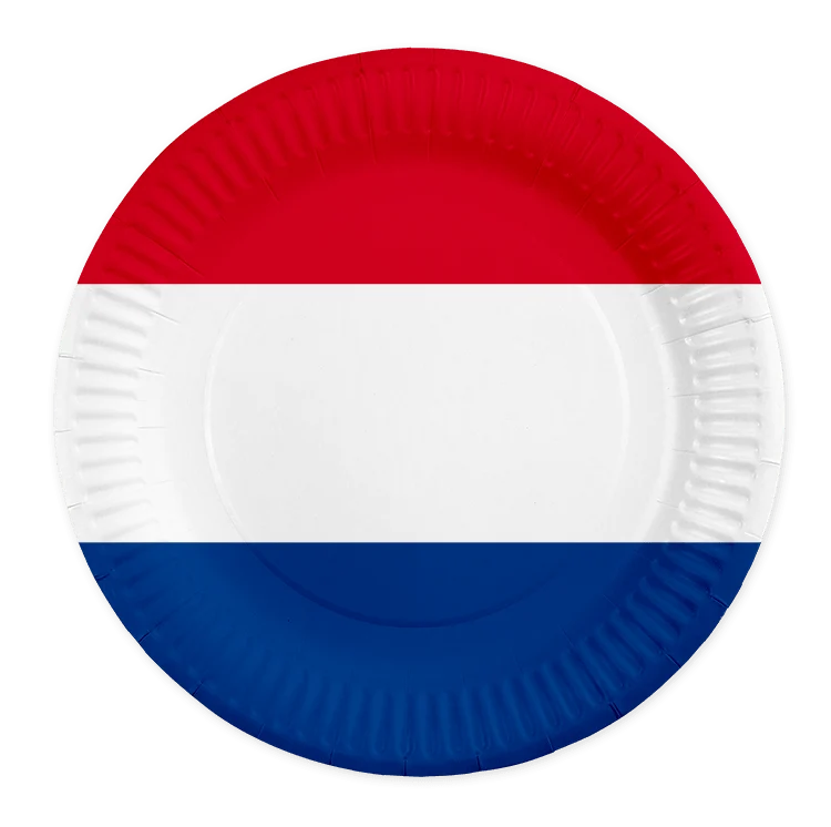 Nederland Borden Rood Wit Blauw 23cm 8st