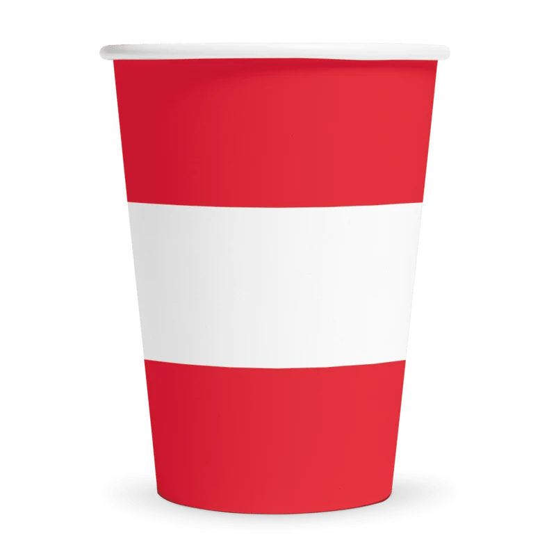 Oostenrijk Bekers Rood Wit 210ml 8st