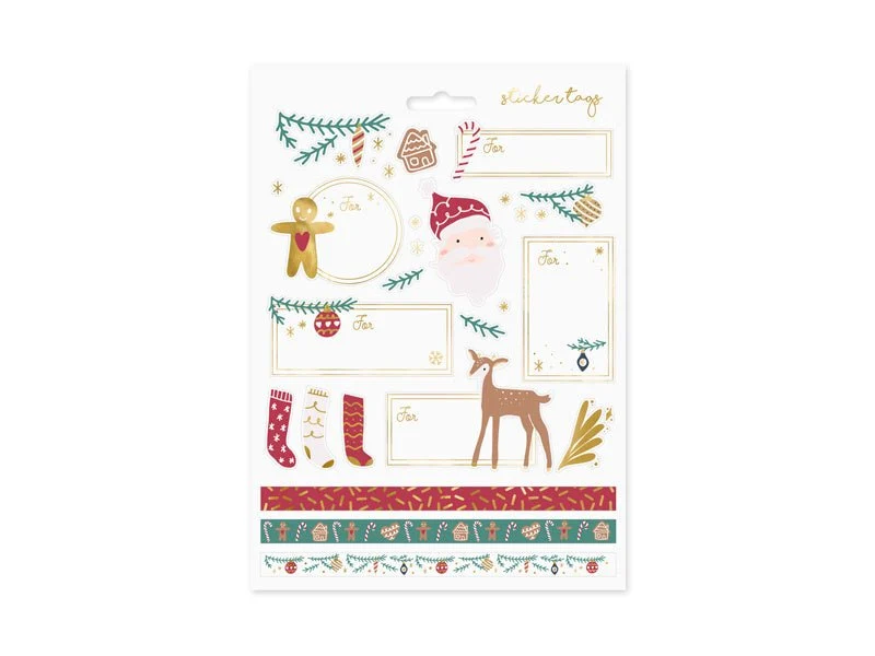 Cadeau Stickers Kerst Mix