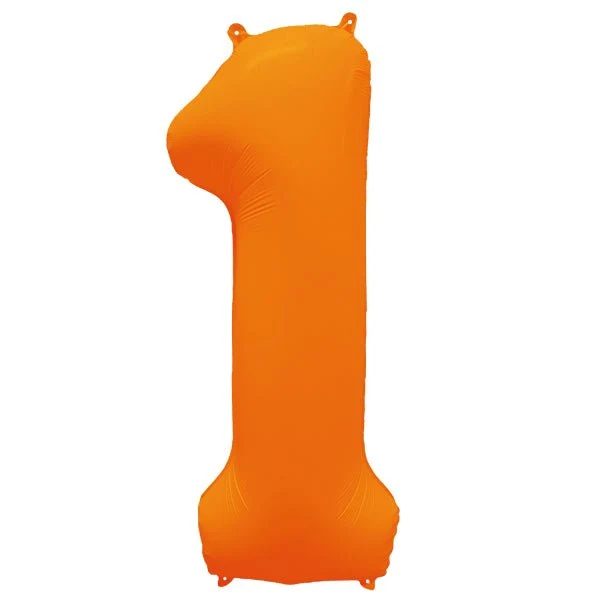 1 Jaar Cijfer Ballon Neon Oranje Leeg 86cm